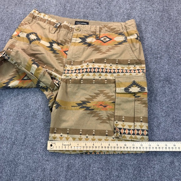 Lucky Brand Classic 9" Multi Southwest Print Cargo Shorts Men's 36 Aztec Pockets - Picture 14 of 15